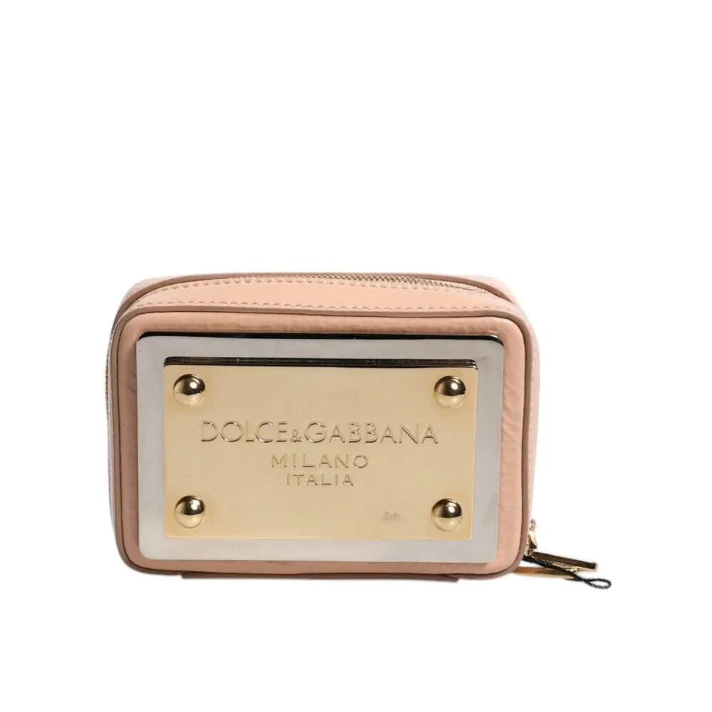 Dolce & Gabbana Nude Leather Logo Plaque Crossbody Bag - Picture 2 of 8